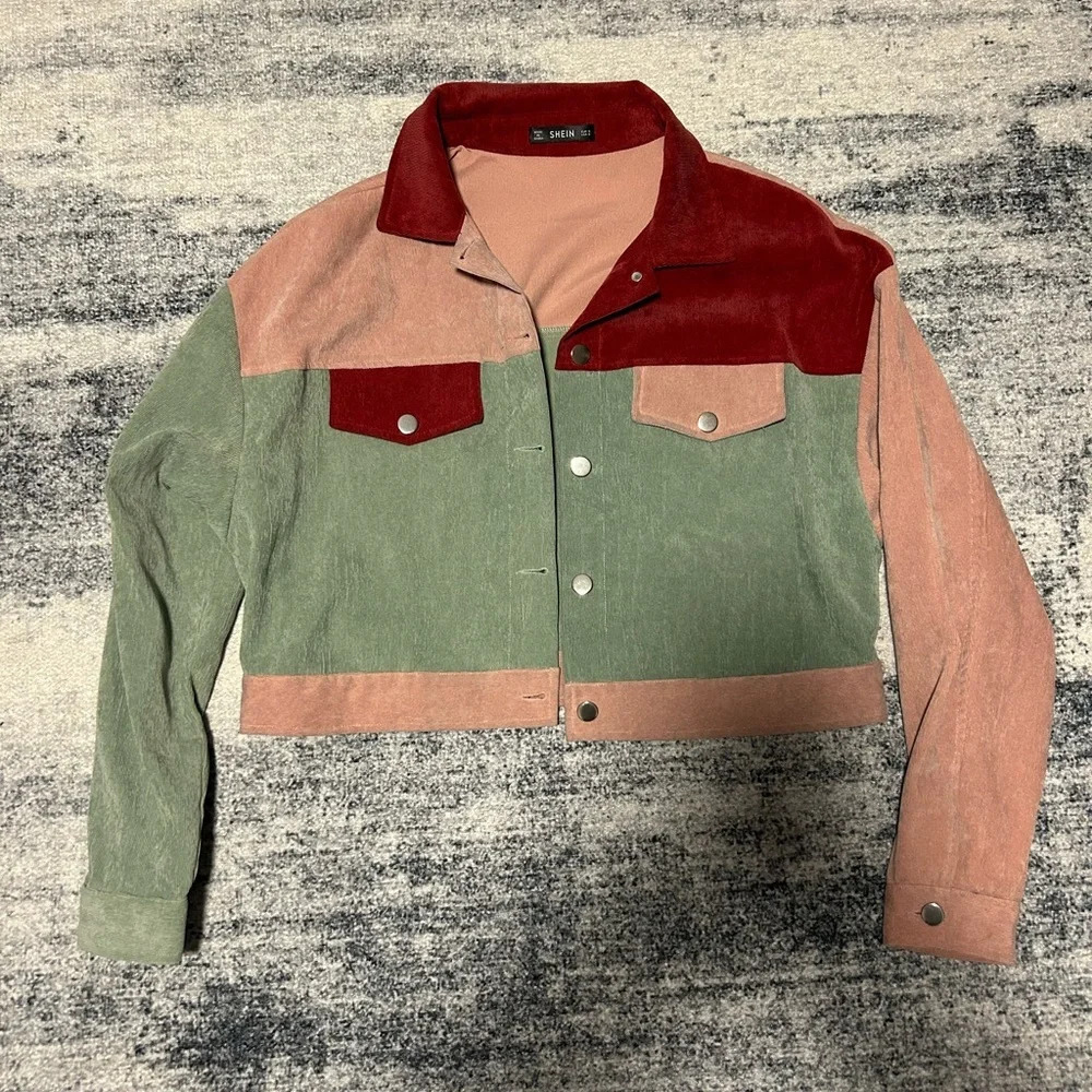 Corduroy Colorblock Jacket - Picture 3 of 4